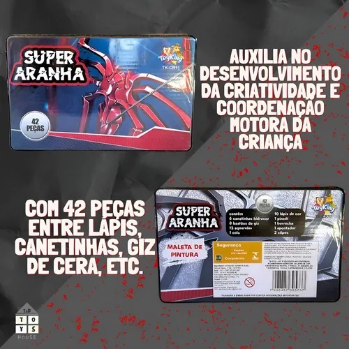 ESTOJO/MALETA DE PINTURA 42PCS SUPER ARANHA